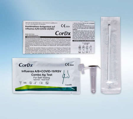 CorDx Influenza A/B Covid-19 Schnelltest Inhalt