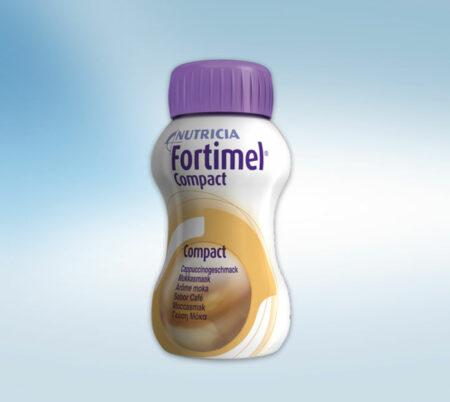 Fortimel Compact Cappuccinogeschmack 125ml in weißer Trinkflasche