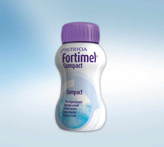 Fortimel Compact Neutral 125ml in weißer Trinkflasche