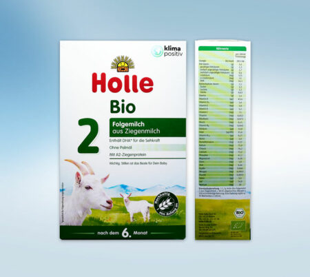 Holle Bio 2 Folgemilch Seitenansicht mit den Nährwerten