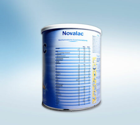 Novalac 2 800g Folgemilch für Babys Rückseite mit Zusammensetzung