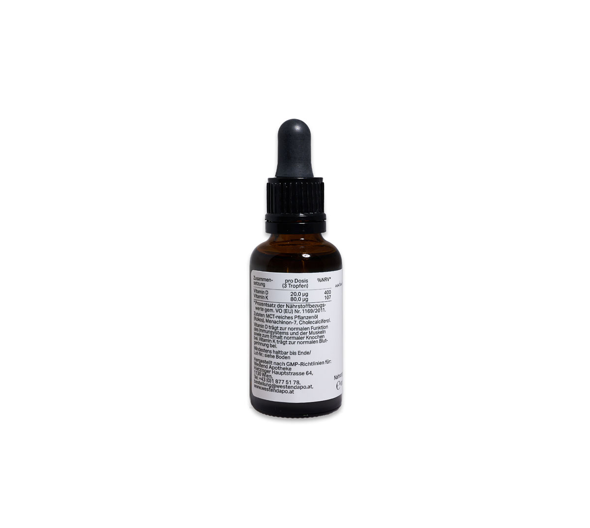 Westend Vitamin D3+K2 30ml Zusammensetzung