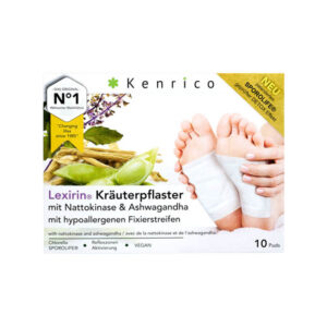Kenrico Kräuterpflaster Lexirin mit Nattokinase und Ashwagandha 10 Stück Vorderseite