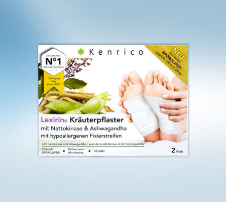 Kenrico Kräuterpflaster Lexirin mit Nattokinase und Ashwagandha 2 Stück Vorderseite