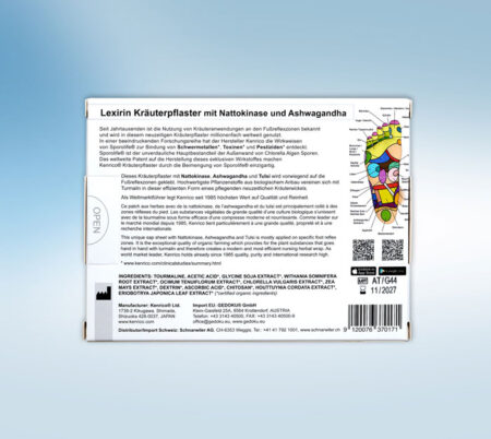 Kenrico Kräuterpflaster Lexirin mit Nattokinase und Ashwagandha Rückseite
