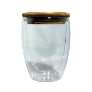TCM Becher für Granulate | Glas spülmaschinenfest | Bambusdeckel